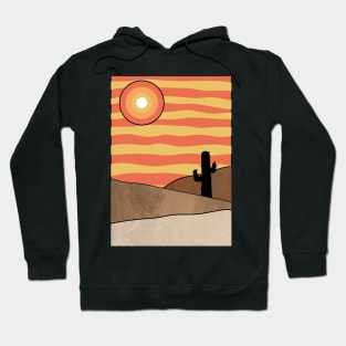 Sunny Minimalist Desert Landscape Graphic Illustration Hoodie